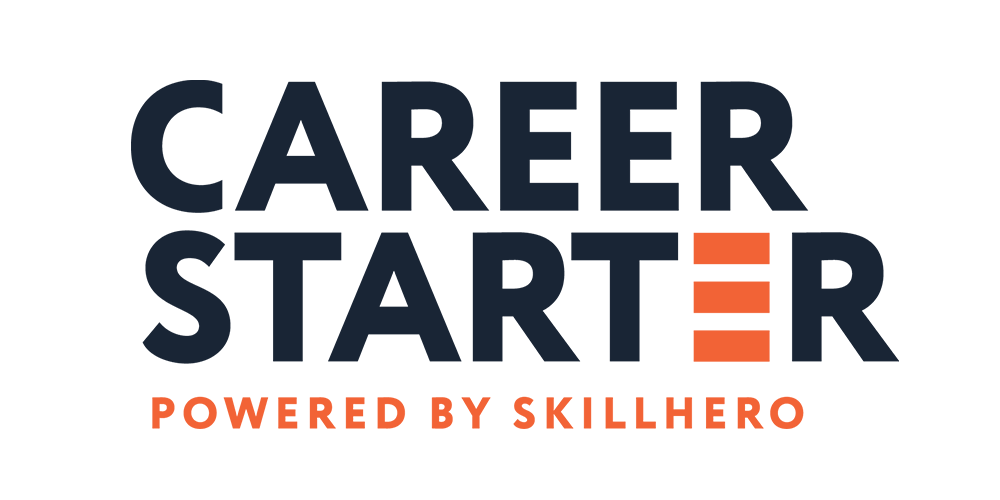 CareerStarter logo, powered by SkillHero